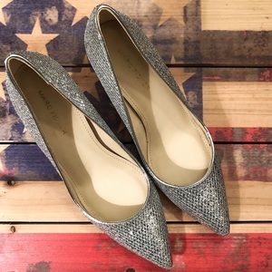 Marc Fisher Silver Point Toe Sparkle Pumps SIZE 8.5